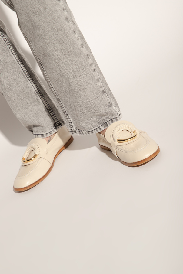 printed hoodie see by chloe top - Cream 'Hana' leather